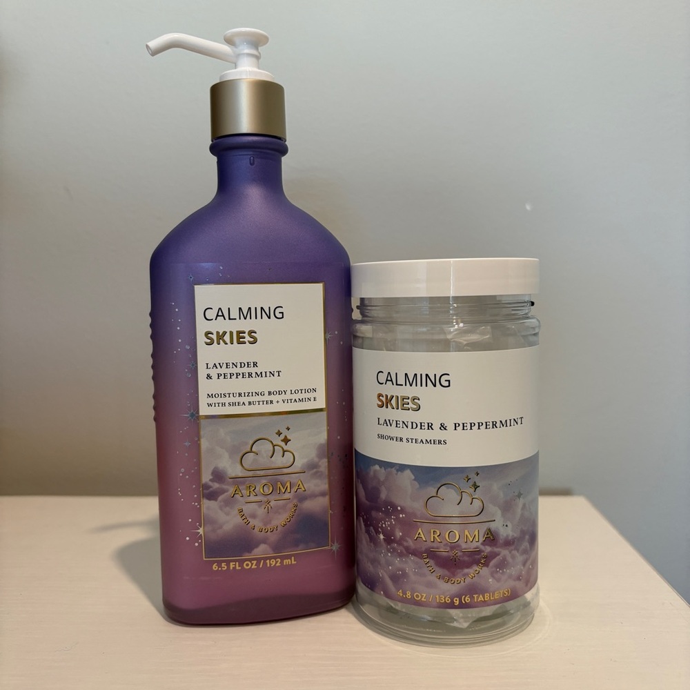 Bath and Body Works Calming Skies Lavender & Peppermint Set
